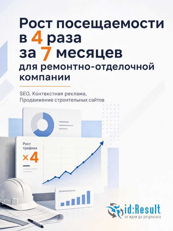 SEO-продвижение корпоративного сайта ремонтно-отделочной компании