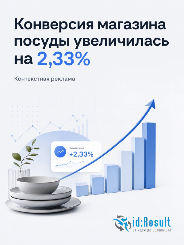 Контекстная реклама магазина посуды для баров и ресторанов
