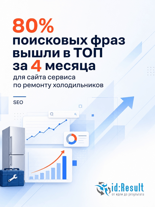 SEO-продвижение корпоративного сайта фирмы по ремонту холодильников