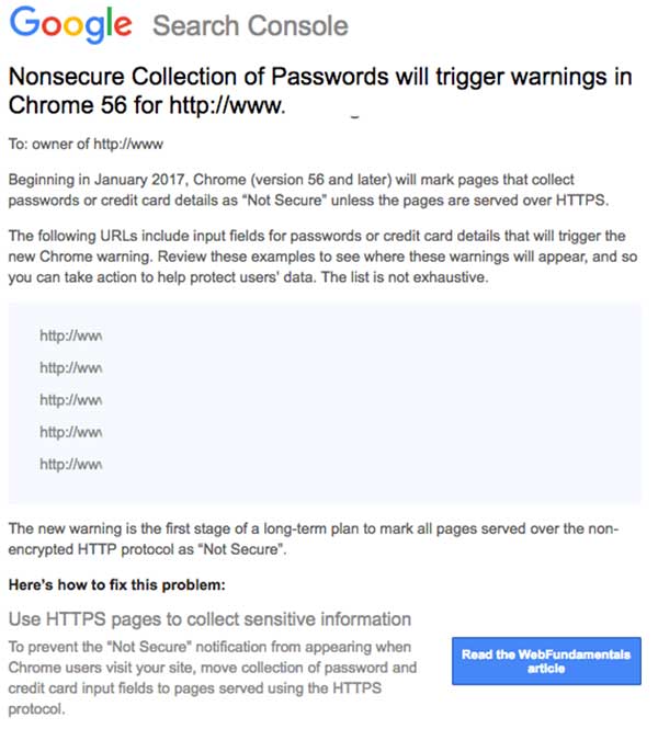 Google предупредил HTTP-сайты об уведомлениях в Chrome