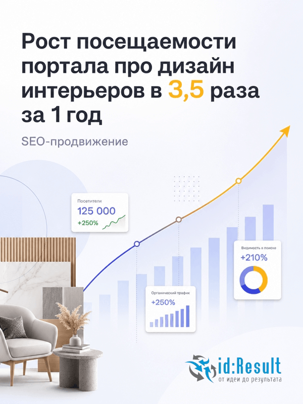 SEO-продвижение портала про дизайн интерьеров