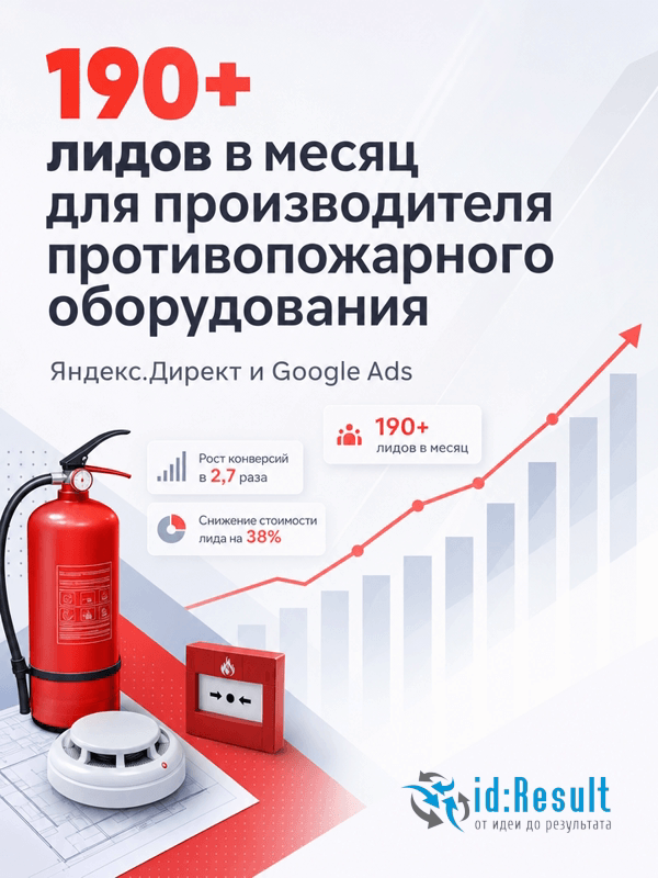 Контекстная реклама производителю противопожарного оборудования
